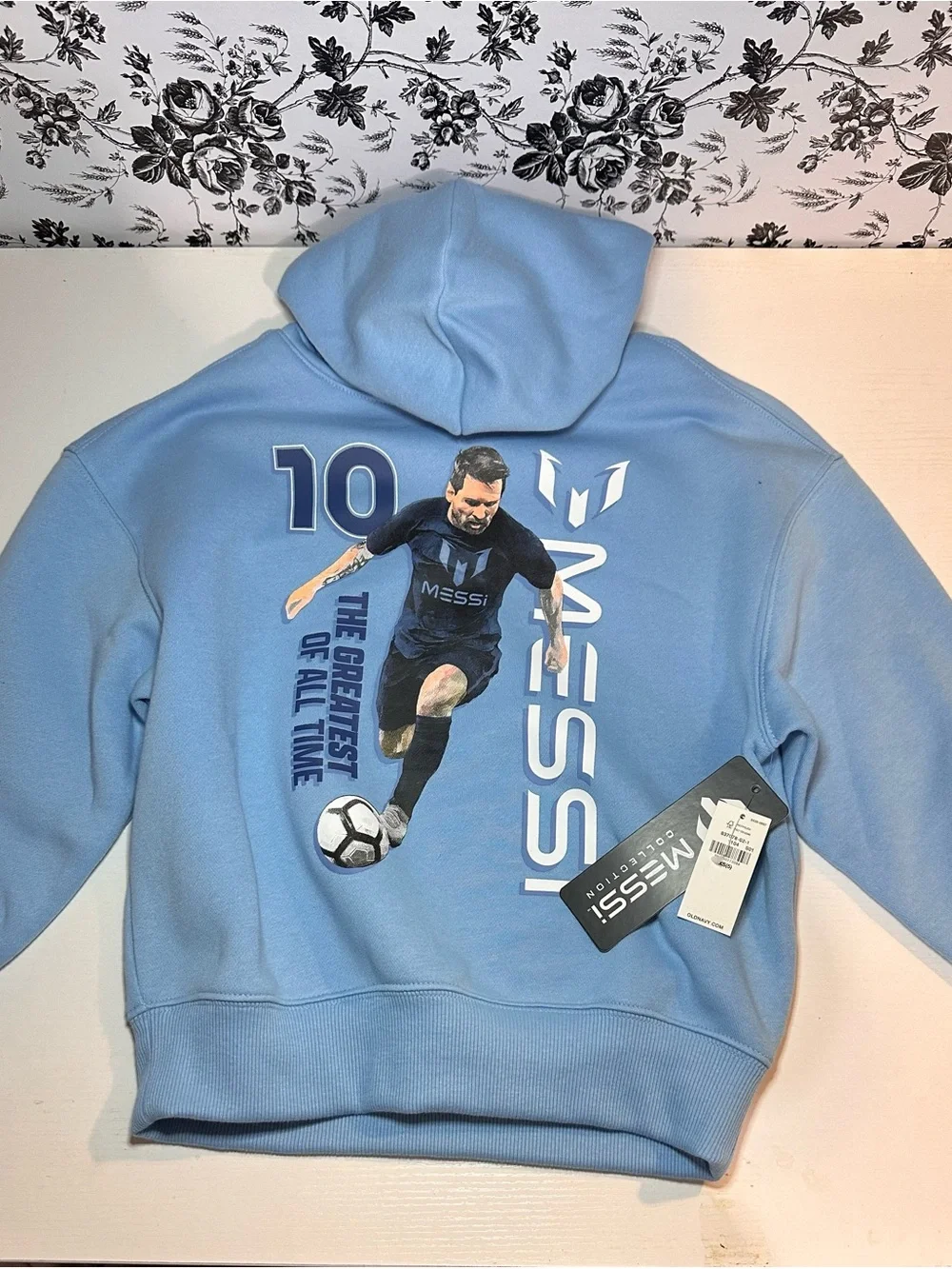 Old Navy Light Blue Messi Graphic Hoodie with Number 10
